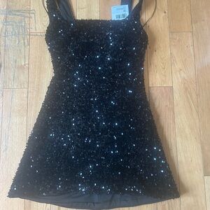 Princess Polly Sparkling Black Mini Dress
